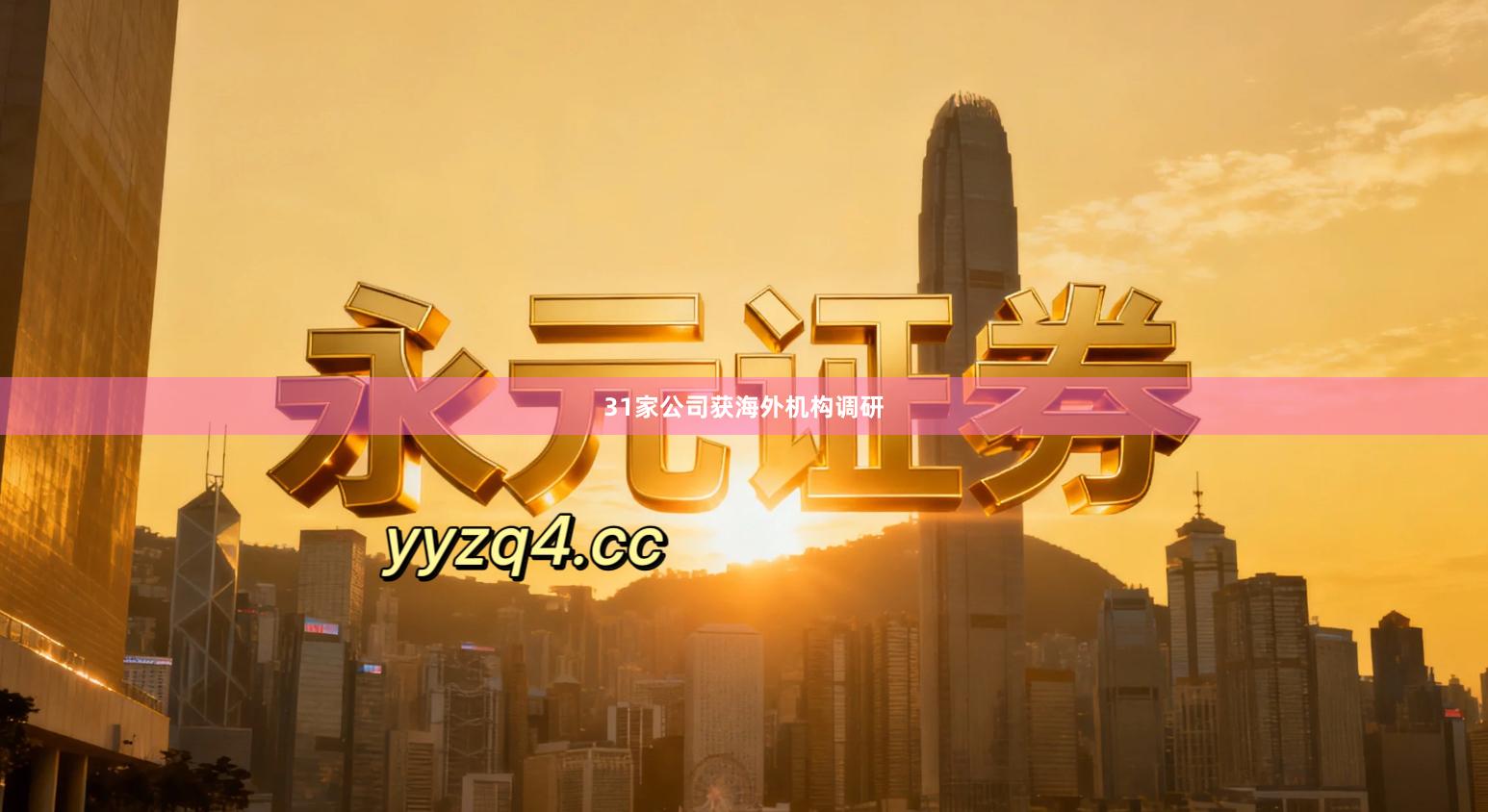 31家公司获海外机构调研